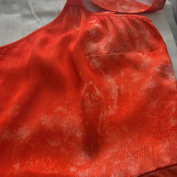 RAQUEL ALLEGRA Orange Tie-Dye V-Neck Midi Dress size 2 (Medium) - Picture 13 of 13
